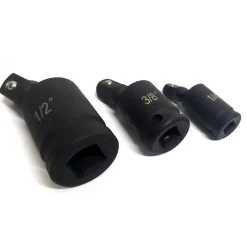 ADATTATORE CHIAVE BUSSOLA CRICCHETTO SET 3PZ RIDUTTORI 1/2 1/4 3/8 SNODO SFERICO