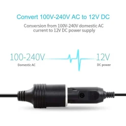 ADATTATORE CONVERTITORE PER PRESA ACCENDISIGARI SPINA RETE DA 220V A 12 V AC-DC