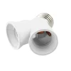 ADATTATORE SDOPPIATORE PORTALAMPADA ATTACCO DA E27 A 2 PRESE E27 BIANCO SOCKET