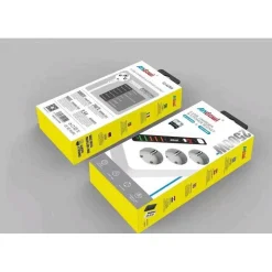 ADATTATORE SPINA CON 3 PRESE + 5 PORTE USB RICARICA 3.4A DISPLAY LED 2500W Q-A260