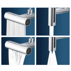 AERATORE PER RUBINETTO 4 IN 1 LAVELLO ESTENSIONE CASCATA PER CUCINA BAGNO ARGENTO