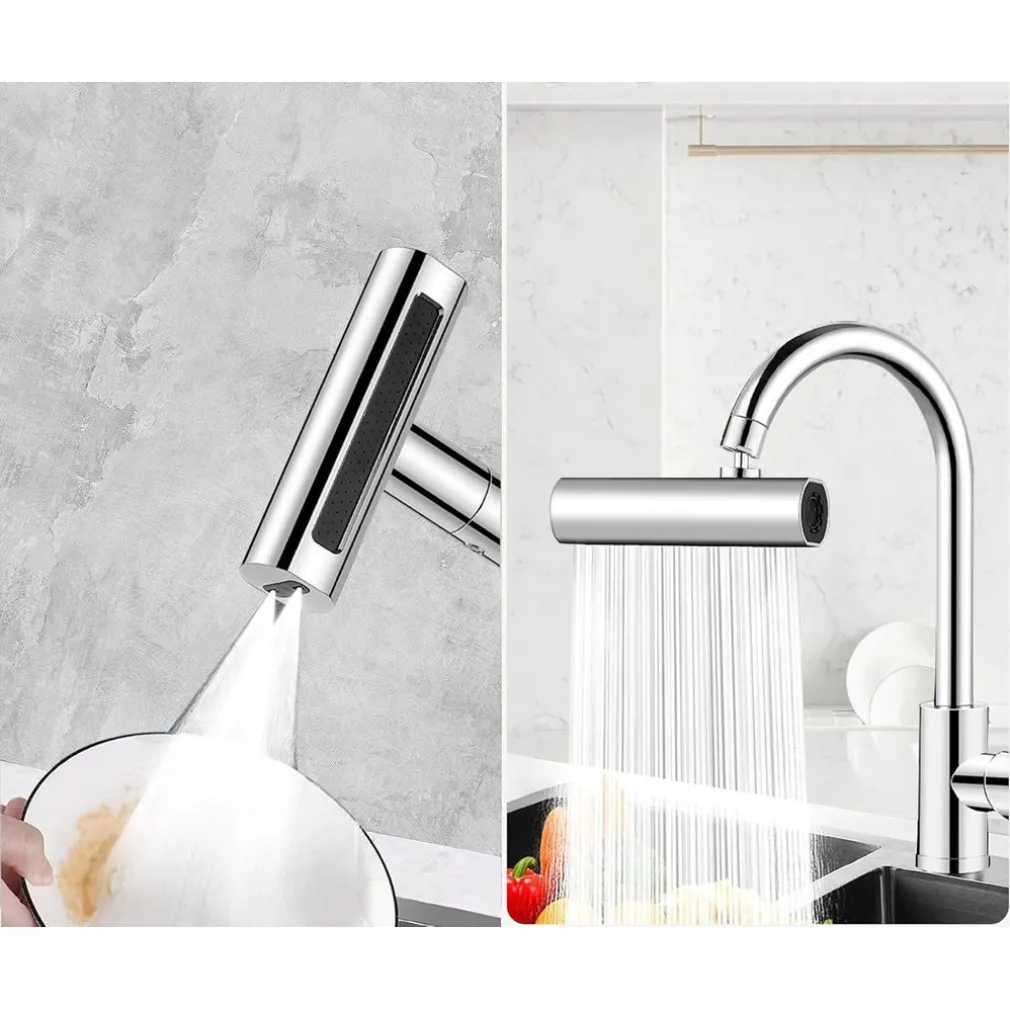 AERATORE PER RUBINETTO 4 IN 1 LAVELLO ESTENSIONE CASCATA PER CUCINA BAGNO ARGENTO