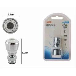 AERATORE ROMPIGETTO LAVELLO RUBINETTO CUCINA CROMATO BIANCO SNODATO 2 GETTI 69262