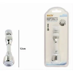 AERATORE ROMPIGETTO LAVELLO RUBINETTO CUCINA CROMATO SNODATO BIANCO CROMO 87166