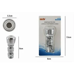 AERATORE ROMPIGETTO PER LAVELLO RUBINETTO DA CUCINA CROMATO FILTRO SNODATO 69261