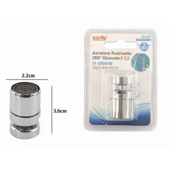 AERATORE ROMPIGETTO RUBINETTO 360° GIREVOLE F22 IN OTTONE CON SNODO CUCINA 69168