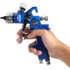 AEROGRAFO AD ARIA COMPRESSA UGELLO 1.7MM PISTOLA SPRUZZO SPRAY 600ML VERNICIARE HVLP