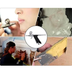 AEROGRAFO DOPPIA AZIONE TRATTO FINE 0,3MM AEROPENNA ARIA COMPRESSA SERBATOI