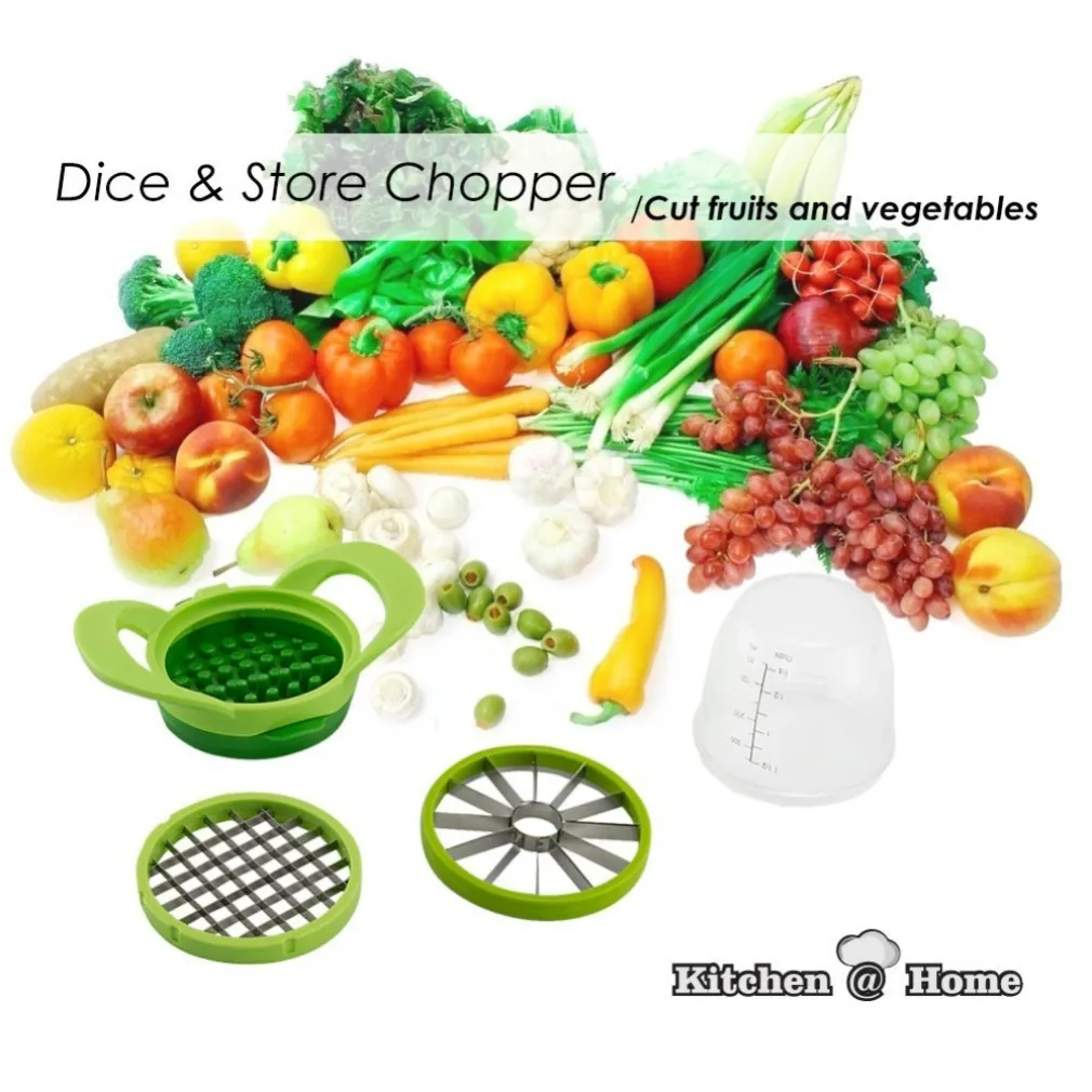 AFFETTA VERDURE CHOPPER TRITA SMINUZZA FRUTTA CON RECIPIENTE IN VETRO SLICE DICE