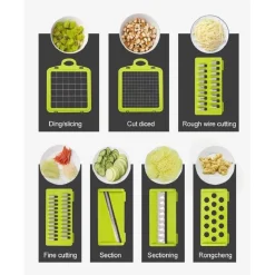 AFFETTATRICE MANUALE AFFETTA TAGLIA VERDURE 12 IN 1 MANDOLINA CON CONTENITORE