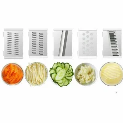 AFFETTATRICE MANUALE TAGLIA VERDURE AFFETTA CESTELLO CUCINA GRATTUGIA 6 IN 1