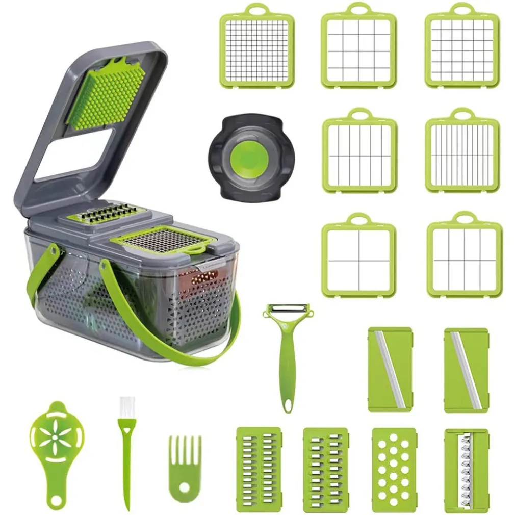 AFFETTATRICE MULTITAGLIERA PIALLA GRATTUGIA TRITATUTTO VERDURE MANDOLINA 22 IN 1