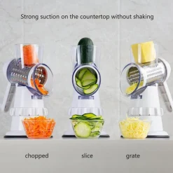 AFFETTATRICE VERDURE 3IN1 MULTIFUNZIONE MANDOLINE GRATTUGIA MANUALE CON 3 LAME TRITATUTTO