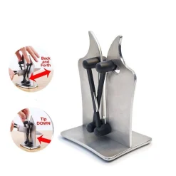 AFFILA COLTELLI ACCIAIO AFFILATURA CUCINA UTENSILE AFFILATORE COLTELLO FORBICI