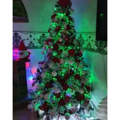 ALBERO DI NATALE 210 CM ABETE SNOW CON EFFETTO INNEVATO BIANCO BASE A CROCE