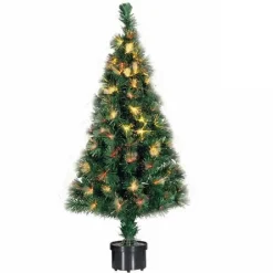 ALBERO DI NATALE A FIBRA OTTICA 140 PUNTE CHRISTMAS TREE LUCI NATALE 120CM VERDE