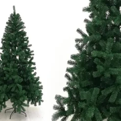 ALBERO DI NATALE ARTIFICIALE BASE A CROCE DA 210CM SUPER FOLTO CON RAMI VERDE