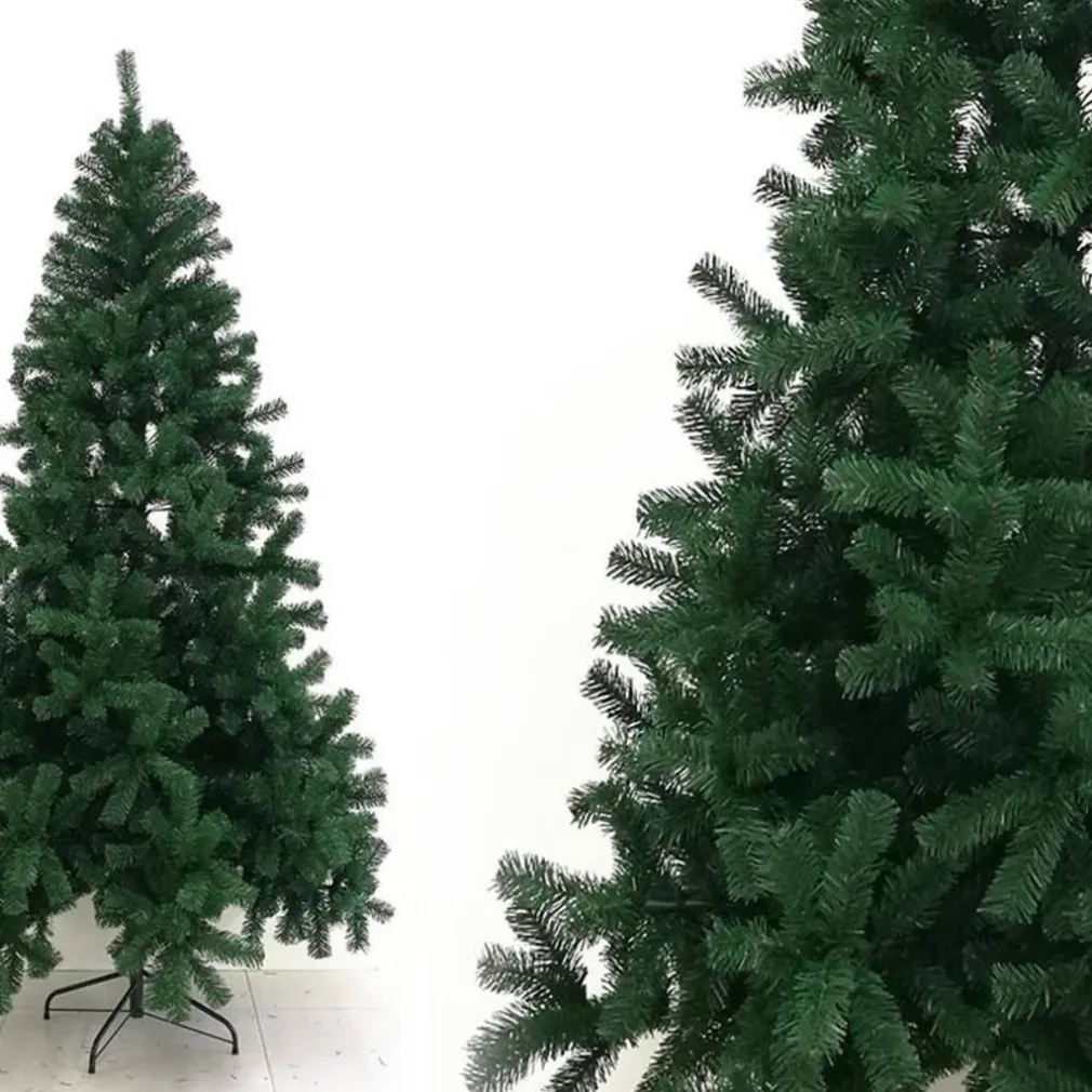 ALBERO DI NATALE ARTIFICIALE BASE A CROCE DA 210CM SUPER FOLTO CON RAMI VERDE