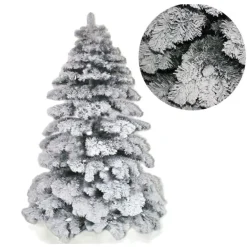 ALBERO DI NATALE 240CM ABETE SNOW CON EFFETTO INNEVATO BIANCO BASE A CROCE
