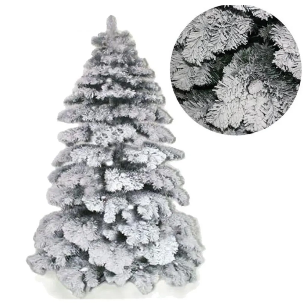 ALBERO DI NATALE 240CM ABETE SNOW CON EFFETTO INNEVATO BIANCO BASE A CROCE