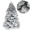 ALBERO DI NATALE 180CM ABETE SNOW CON EFFETTO INNEVATO BIANCO BASE A CROCE