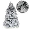ALBERO DI NATALE 120CM ABETE SNOW CON EFFETTO INNEVATO BIANCO BASE A CROCE