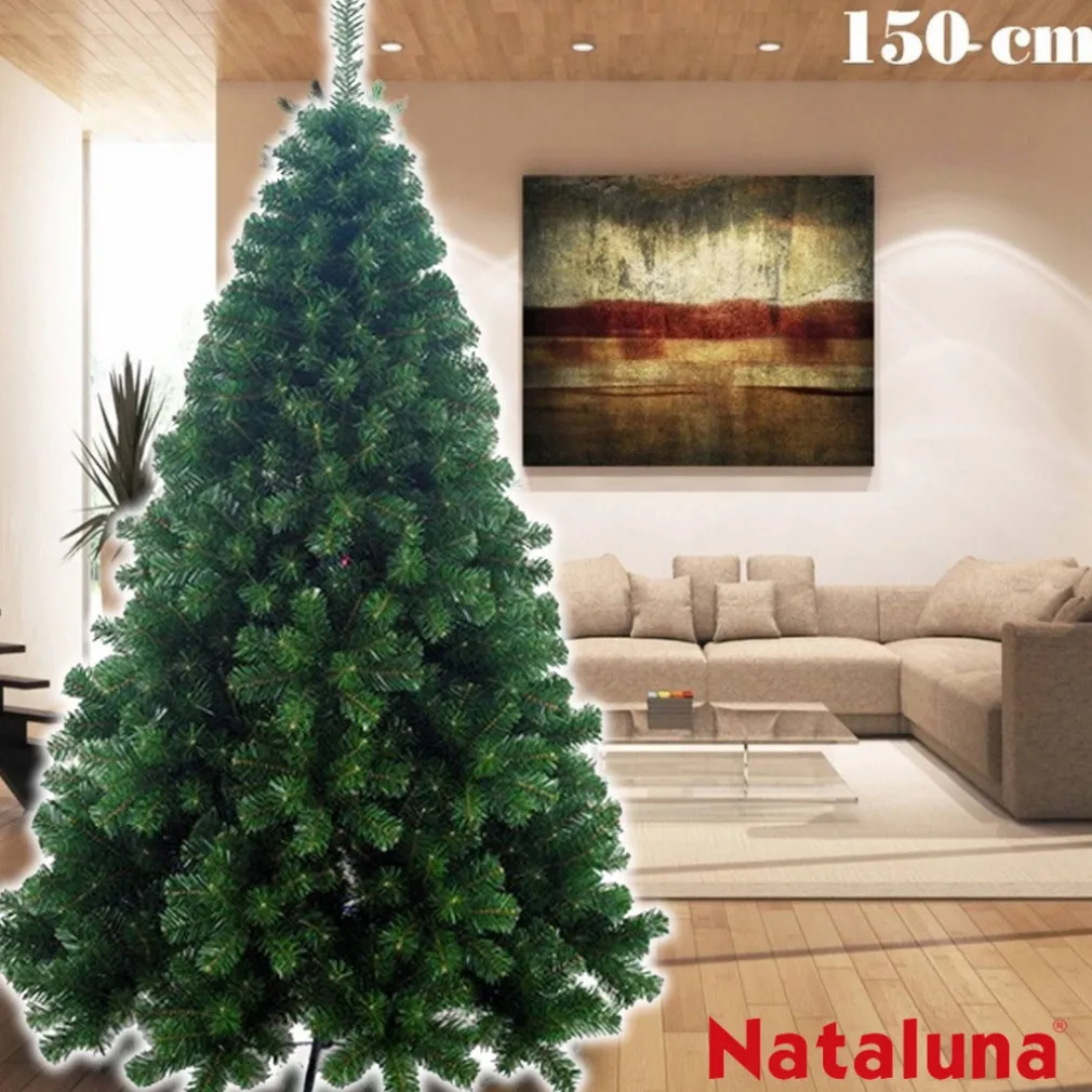 ALBERO DI NATALE 150CM SUPER FOLTO NATALUNA MODELLO ASPEN CON BASE A CROCE