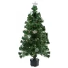 ALBERO DI NATALE FIBRA OTTICA SNOW 60CM 60 PUNTE 9 FIOCCHI DI NEVE VERDE
