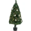 ALBERO DI NATALE FIBRA OTTICA FLOWER 120CM 140 PUNTE CON 18 FIORI COLORE VERDE