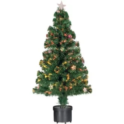 ALBERO DI NATALE FIBRA OTTICA STARS 60CM 60 PUNTE 9 STELLE COLORE VERDE