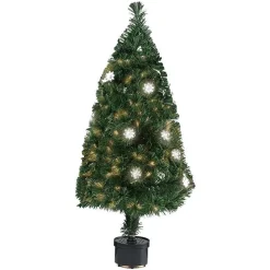 ALBERO DI NATALE FIBRA OTTICA FLOWER 90CM 100 PUNTE CON 12 FIORI COLORE VERDE