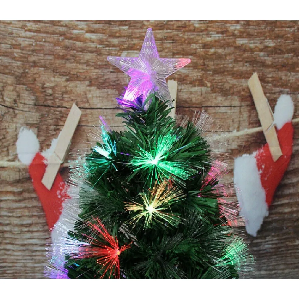 ALBERO DI NATALE IN FIBRA OTTICA 120CM VERDE MULTICOLORI CON PUNTA STELLA A LED