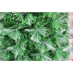 ALBERO DI NATALE IN FIBRA OTTICA 60CM VERDE MULTICOLORI CON PUNTA STELLA A LED