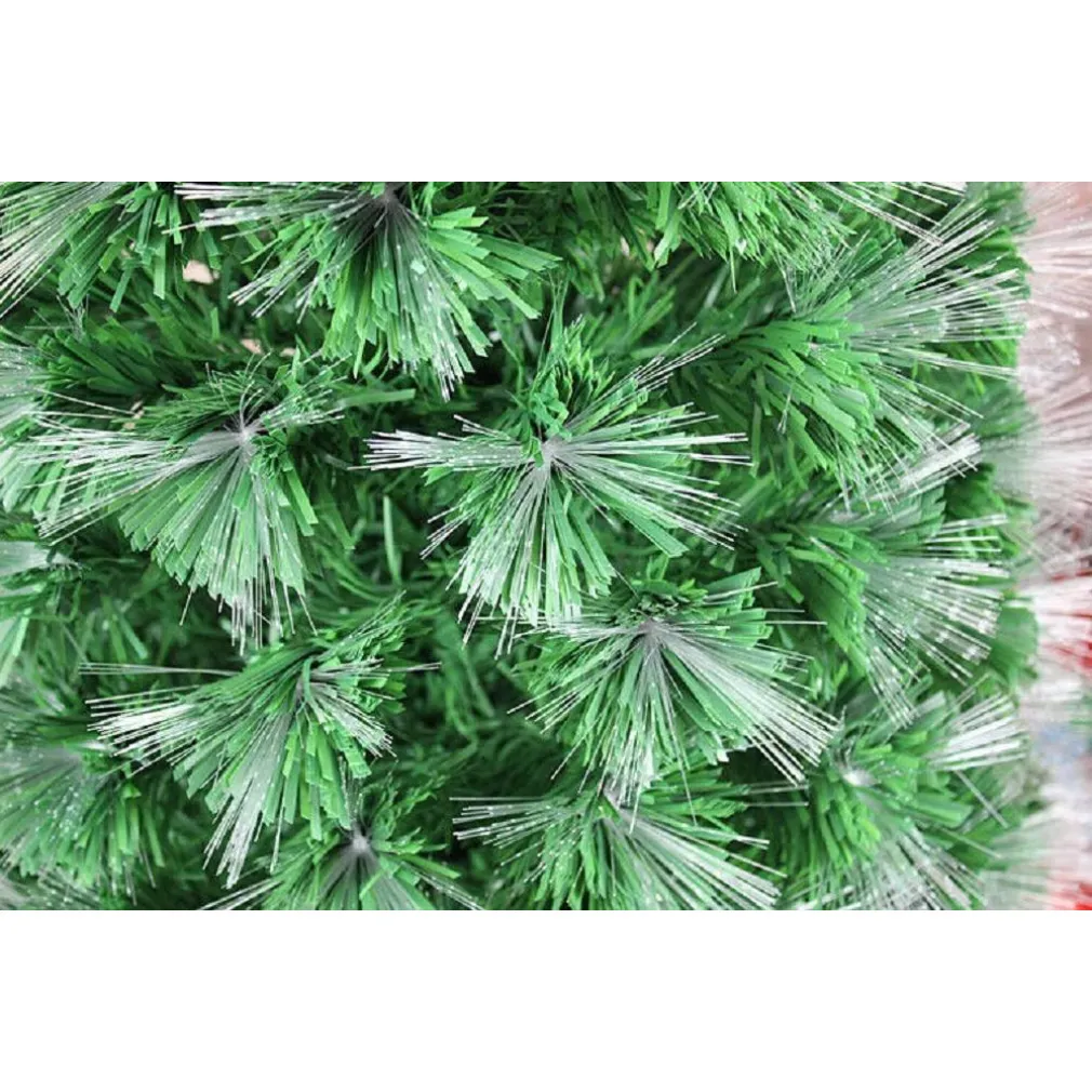 ALBERO DI NATALE IN FIBRA OTTICA 150CM VERDE MULTICOLORI CON PUNTA STELLA A LED