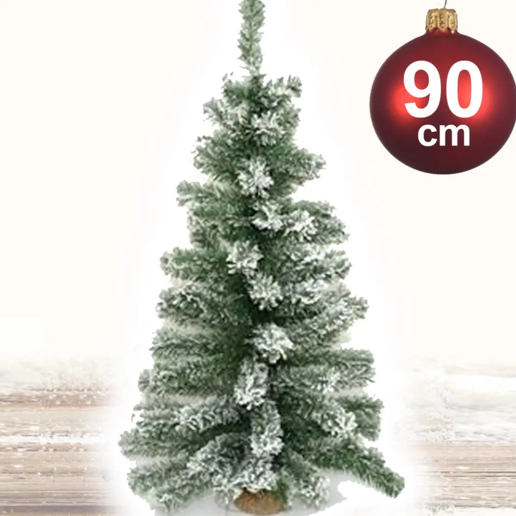 ALBERO DI NATALE INNEVATO 90CM 90 PUNTE CASA UFFICIO ARREDO NEGOZIO EFFETTO NEVE