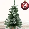 ALBERO DI NATALE INNEVATO 60CM 60 PUNTE CASA UFFICIO ARREDO NEGOZIO EFFETTO NEVE