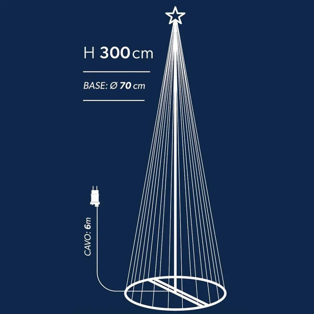 ALBERO DI NATALE LUMINOSO BIANCO FREDDO 394 LED 300CM DECORAZIONE PER ESTERNO