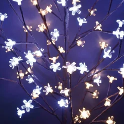 ALBERO DI NATALE LUMINOSO CILIEGIO PER ESTERNO 90 LED 100 CM BIANCO FREDDO CALDO