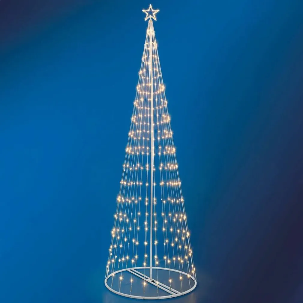 ALBERO DI NATALE LUMINOSO BIANCO CALDO 394 LED 300CM DECORAZIONE PER ESTERNO