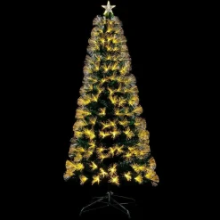 ALBERO DI NATALE LUMINOSO 180 CM CON LUCI LED FIBRA OTTICA BIANCO CALDO