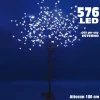 ALBERO DI NATALE LUMINOSO CILIEGIO PER ESTERNO 576 LED H 180 CM BIANCO FREDDO