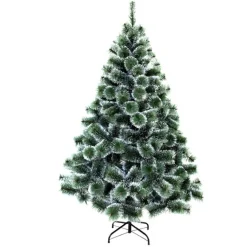 ALBERO DI NATALE SINTETICO 120 CM INNEVATO DECORAZIONE PER CASA SCUOLA UFFICIO