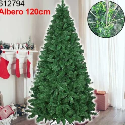 ALBERO DI NATALE SUPER FOLTO ARTIFICIALE VERDE 120CM EFFETTO REALISTICO 296PUNTE