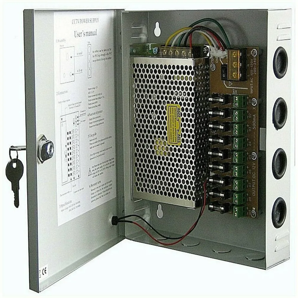 ALIMENTATORE QUADRO DI ALIMENTAZIONE 12 VOLT 18 CANALI CENTRALINA 20A 220VDC