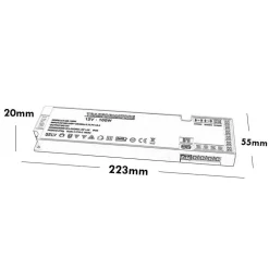 ALIMENTATORE SLIM 100 WATT TRASFORMATORE CORRENTE 12V STRISCE LUCI LED QS-100W
