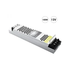 ALIMENTATORE STABILIZZATO TRASFORMATORE SLIM 8.3A 12V 100 WATT IP20 S-12V-100W