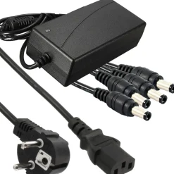 ALIMENTATORE STABILIZZATO TRASFORMATORE 12V 5A 4 USCITE TELECAMERE DVR STRISCE