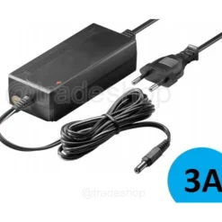 ALIMENTATORE TRASFORMATORE 12V 3A PER STRISCIA LED TELECAMERE DVR STABILIZZATO