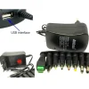 ALIMENTATORE UNIVERSALE 3V 4.5V 5V 6V 7.5V 9V 12V 1000MA 12W USB - 8 ADATTATORI