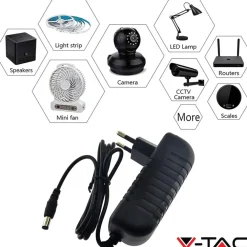 ALIMENTATORE 12V 78W 6,5A CON JACK 2.1 IP44 PLUG&PLAY SPINA A 2 POLI INPUT 220V